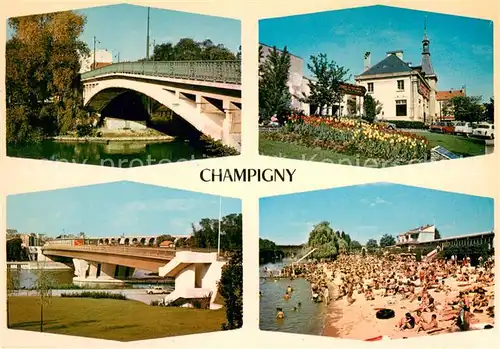 AK / Ansichtskarte Champigny_94 Pont sur la Marne Plage vue d ensemble 