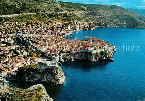 AK / Ansichtskarte Dubrovnik_Ragusa Kuestenpanorama Fliegeraufnahme Dubrovnik Ragusa