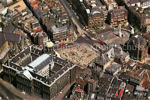 AK / Ansichtskarte Amsterdam_Niederlande Dam Koeniglicher Palast Nationaldenkmal Fliegeraufnahme Amsterdam_Niederlande