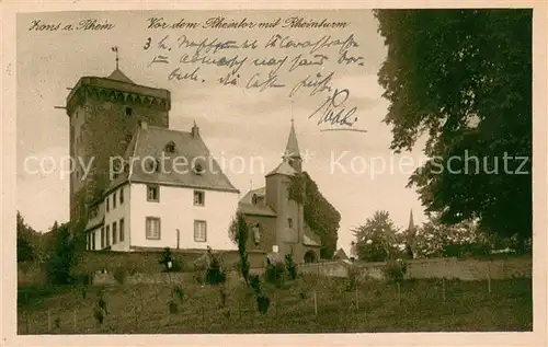 AK / Ansichtskarte Zons_Rhein Vor dem Rheintor mit Rheinturm 