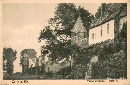 AK / Ansichtskarte Zons_Rhein Wachttuermchen Ostseite 