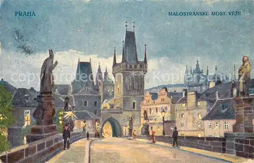 AK / Ansichtskarte Praha_Prahy_Prague Malostranske Most Veze Praha_Prahy_Prague