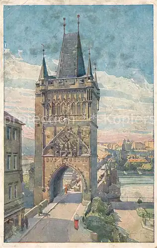 AK / Ansichtskarte Praha_Prahy_Prague Staromestska mostni vez La tour du pont Praha_Prahy_Prague