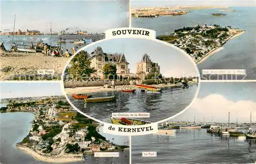 AK / Ansichtskarte Kernevel_Lorient La Plage Le Chateau de la Marine Vue densemble et la Plage Le Port 