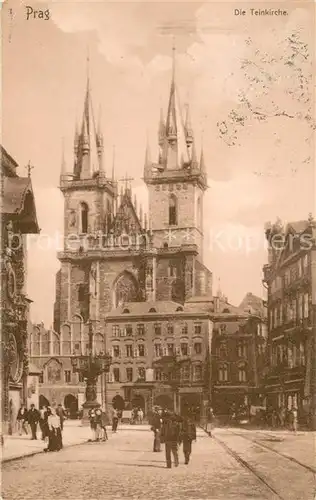AK / Ansichtskarte Prag__Prahy_Prague Die Teinkirche 