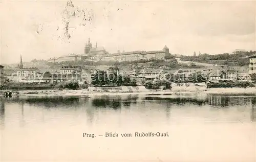 AK / Ansichtskarte Prag__Prahy_Prague Blick vom Rudolfs Quai 