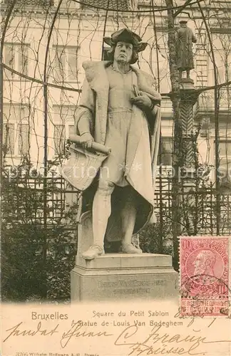 AK / Ansichtskarte Bruxelles_Bruessel Square du Petit Sablon Statue de Louis Van Bodeghem Bruxelles_Bruessel