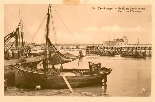 AK / Ansichtskarte Zee Brugge_Zeebrugge_Zeebruegge Bank en Schuilhaven 