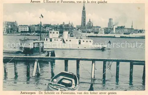 AK / Ansichtskarte Antwerpen_Anvers De Schelde en Panorama van den linker oever gezien Antwerpen Anvers