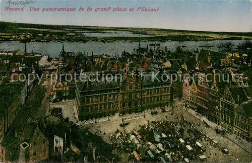 AK / Ansichtskarte Anvers_Antwerpen Vue panoramique de la grand place et l Escaut Anvers Antwerpen