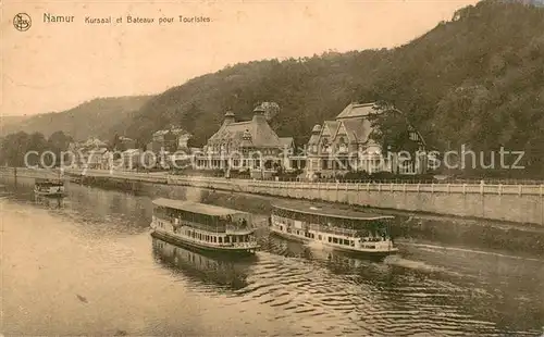 AK / Ansichtskarte Namur_sur_Meuse Kursaal et Bateaux pour Touristes Namur_sur_Meuse