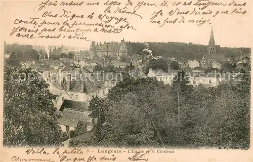 AK / Ansichtskarte Langeais Eglise et le chateau Langeais