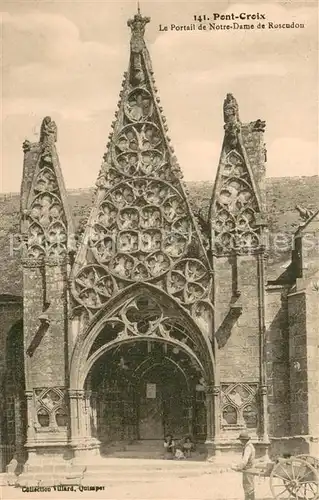 AK / Ansichtskarte Pont Croix Portail de l Eglise Notre Dame de Roscudou Pont Croix
