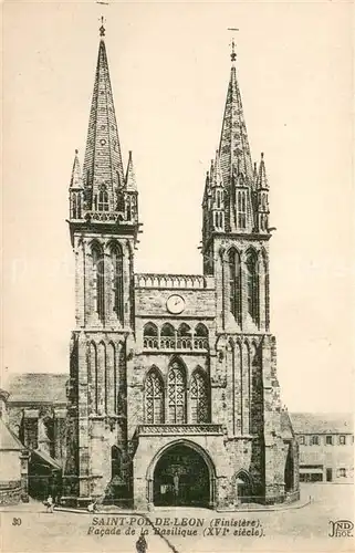 AK / Ansichtskarte Saint Pol de Leon Facade de la Basilique XVIe siecle Saint Pol de Leon