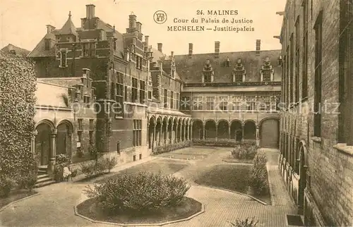 AK / Ansichtskarte Malines_Mechelen_Flandre Cour du Palais de Justice Malines_Mechelen_Flandre