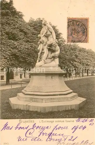 AK / Ansichtskarte Bruxelles_Bruessel Esclavage avenue Louise Bruxelles_Bruessel
