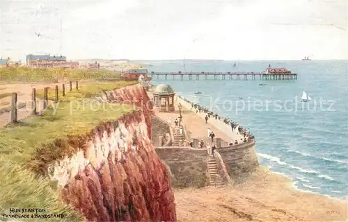 AK / Ansichtskarte Hunstanton Promenade and Bandstand Painting Kuenstlerkarte 