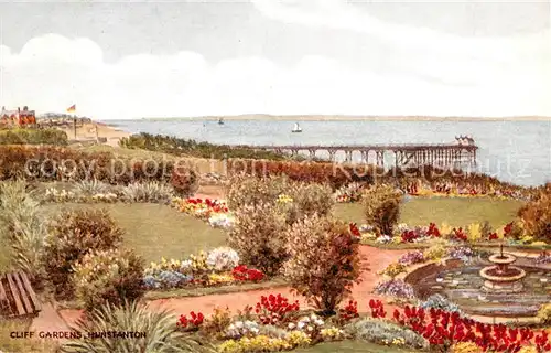 AK / Ansichtskarte Hunstanton Cliff gardens Painting Kuenstlerkarte 