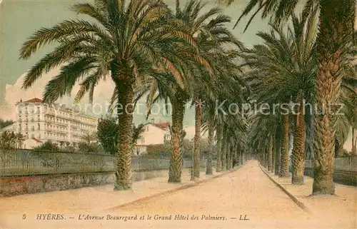 AK / Ansichtskarte Hyeres_83 Avenue Beauregard et le Grand Hotel des Palmiers 