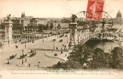 AK / Ansichtskarte Paris_75 Pont Alexandre III 