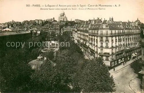 AK / Ansichtskarte Paris_75 Square d Anvers pris vers le Sacre Coeur de Montmartre 