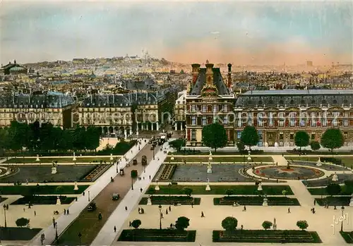 AK / Ansichtskarte Paris_75 en flanant Perspective sur le Jardin des Tulleries la butte Montmartre et le Sacre Coeur 