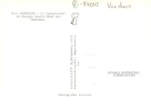 AK / Ansichtskarte Avignon_Vaucluse Conservatoire de Musique ancien Hotel des Monnaies Avignon Vaucluse