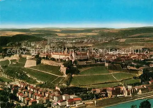 AK / Ansichtskarte Wuerzburg mit Festung Marienberg Fliegeraufnahme Wuerzburg