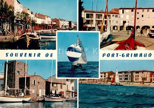 AK / Ansichtskarte Port_Grimaud Vues d ensemble Port Voiliers Plage Port Grimaud