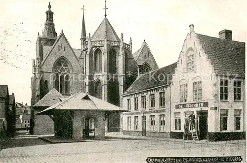 AK / Ansichtskarte Dixmude Marche aux poissons et Eglise St Nicolas Dixmude