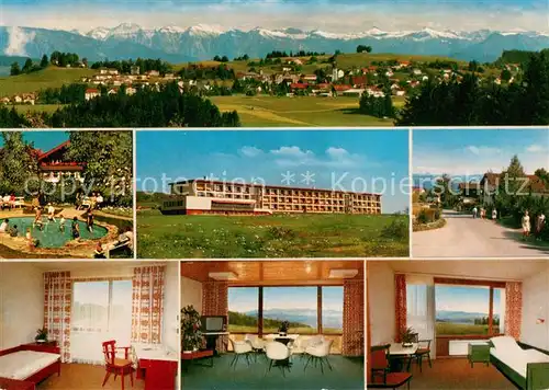 AK / Ansichtskarte Scheidegg_Allgaeu Kursanatorium Sonnenalm Alpenpanorama Scheidegg Allgaeu