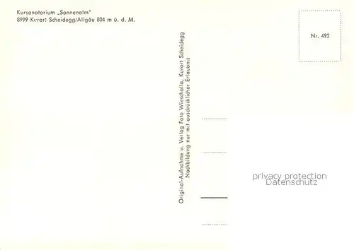 AK / Ansichtskarte Scheidegg_Allgaeu Kursanatorium Sonnenalm Alpenpanorama Scheidegg Allgaeu