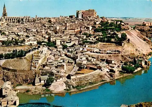AK / Ansichtskarte Toledo_Castilla La_Mancha Vista parcial y Rio Tajo vista aerea Toledo_Castilla La_Mancha