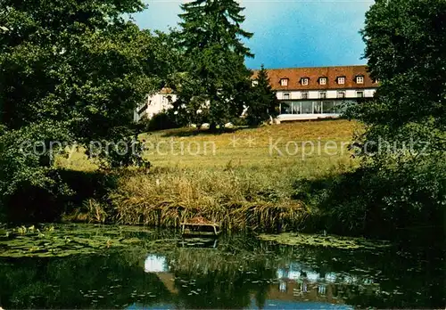 AK / Ansichtskarte Bad_Salzuflen Hotel Schwaghof Teich Bad_Salzuflen