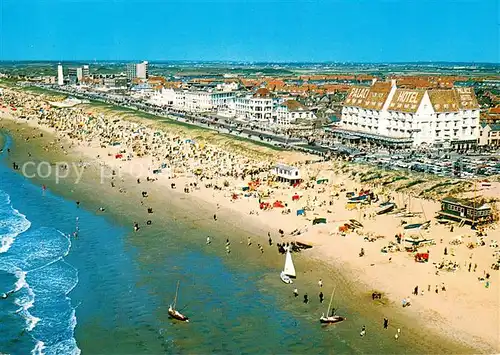 AK / Ansichtskarte Noordwijk_Noordwyk_aan_Zee Strand Hotels Fliegeraufnahme Noordwijk_Noordwyk