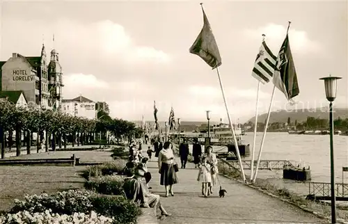 AK / Ansichtskarte Koenigswinter Rheinanlagen Bootsanleger Hotel Loreley Koenigswinter