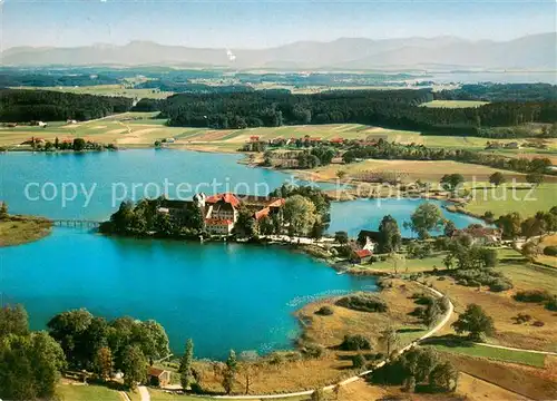 AK / Ansichtskarte Seeon_Klostersee Kloster Seeon Fliegeraufnahme Seeon_Klostersee