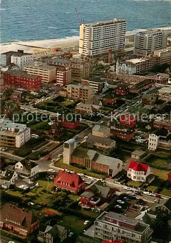 AK / Ansichtskarte Westerland_Sylt Fliegeraufnahme mit St Christophorus Westerland_Sylt