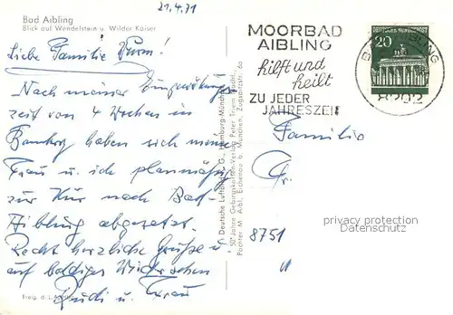 AK / Ansichtskarte Bad_Aibling Fliegeraufnahme mit Wendelstein und Wilder Kaiser Bad_Aibling