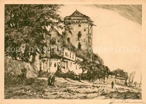 AK / Ansichtskarte Zons_Rhein Am Rheinwerft Kuenstlerkarte 