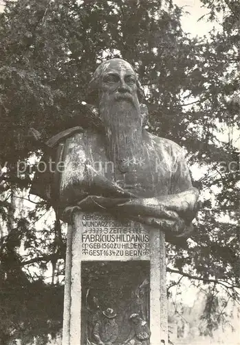 AK / Ansichtskarte Hilden_Duesseldorf Denkmal des Arztes Fabricius Hildanus Hilden Duesseldorf