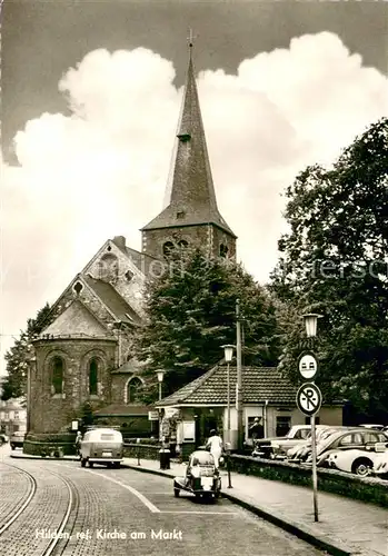 AK / Ansichtskarte Hilden_Duesseldorf Ref Kirche am Markt Hilden Duesseldorf