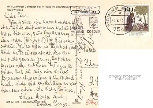 AK / Ansichtskarte Calmbach_Enz Haus Wildbad Calmbach Enz