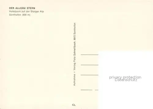 AK / Ansichtskarte Sonthofen_Oberallgaeu Der Allgaeu Stern Hotelpark auf der Staiger Alp Sonthofen Oberallgaeu