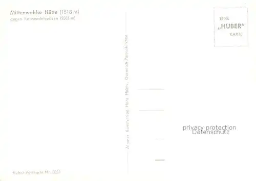 AK / Ansichtskarte Mittenwalderhuette_Garmisch mit Karwendelspitzen 