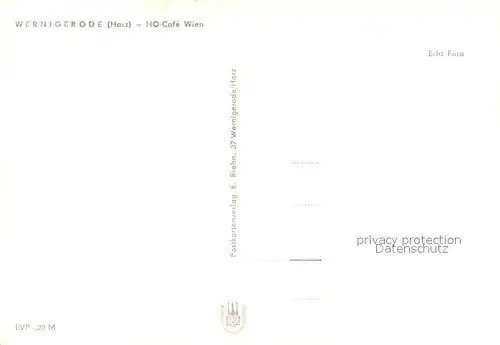 AK / Ansichtskarte Wernigerode_Harz HO Cafe Wien Wernigerode Harz