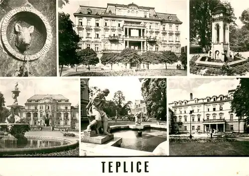 AK / Ansichtskarte Teplice Brunnen Schloss Statuen Teplice