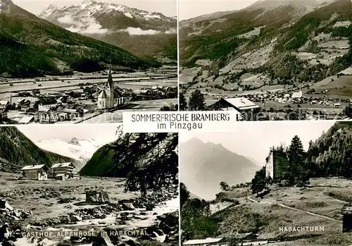 AK / Ansichtskarte Bramberg_Wildkogel Habachtal Gasthof Alpenrose Habachturm Bramberg Wildkogel