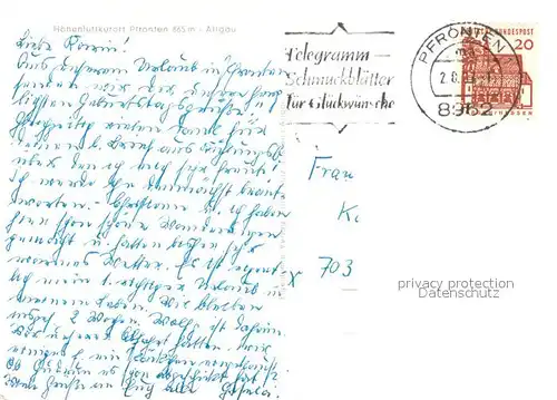 AK / Ansichtskarte Pfronten Fliegeraufnahme Pfronten