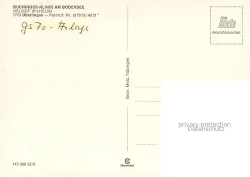 AK / Ansichtskarte ueberlingen_Bodensee Buchinger Klinik am Bodensee ueberlingen Bodensee